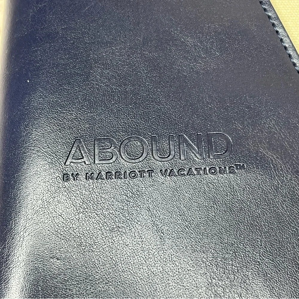 Abound by Marriott Canvas/Leather Concierge Organizer Folder Binder-Navy/Cream
